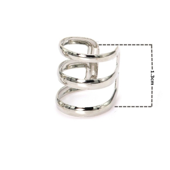 Saffron triple cuff silver cuff earring - Picture 3 of 5